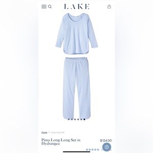 LAKE Pajamas - Pima Long-Long Set in Hydrangea